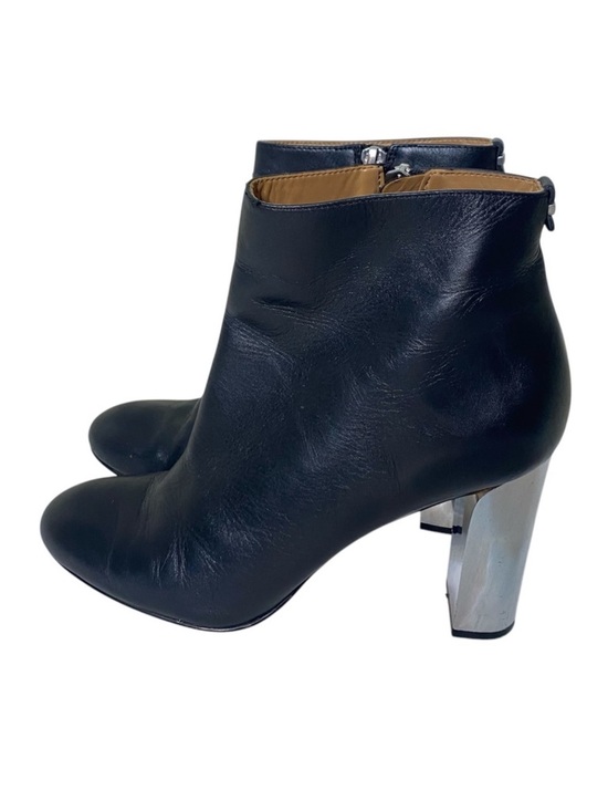 Calvin Klein Shoes - CALVIN KLEIN Savana Limited Edition Mirror Heel Black Leather Booties Sz 9 *Flaw